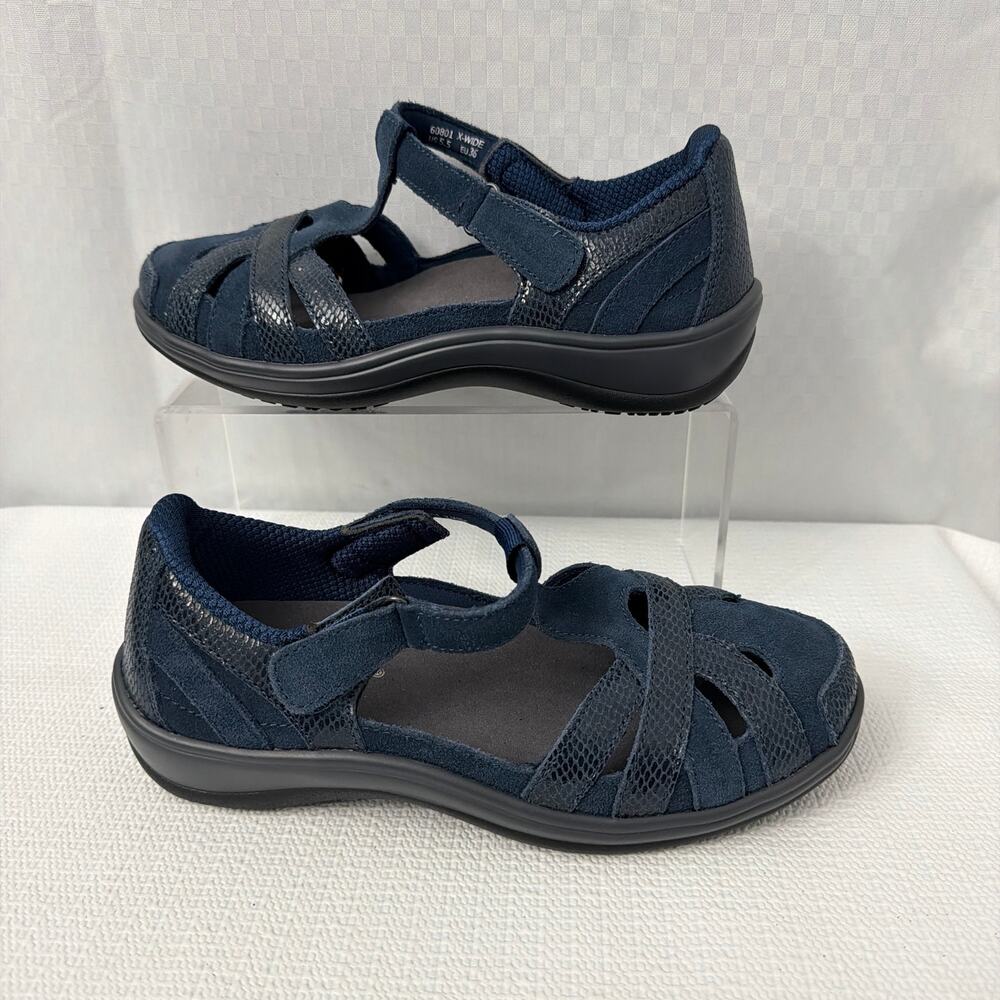 Orthofeet Shoes Women’s 5.5 X-Wide Juno Blue Mary Jane Comfort Suede - Picture 7 of 9